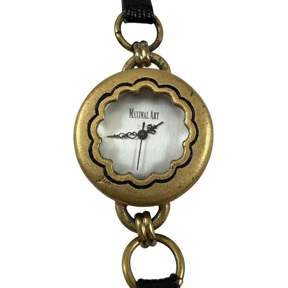Maximal Art Ladies Watch Goldtone John Wind Vintage 1996 Needs Battery Quartz